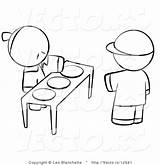 Person Coloring Hungry Boy Young Plate Food Outlined Vector Choosing Blanchette Leo sketch template