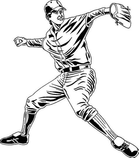 pin  baseball coloring page