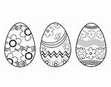 Eggs Easter Three Coloring Coloringcrew sketch template