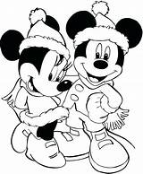 Mickey Coloring Christmas Mouse Minnie Pages Kids sketch template