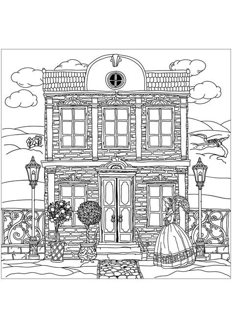 victorian house architecture cities houses adult coloring pages