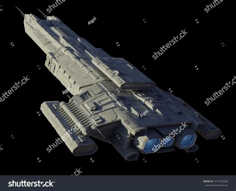 science fiction illustration spaceship carrier vessel stock