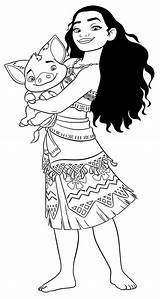 Moana Coloring Pages Disney Princess sketch template