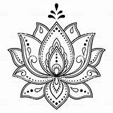Lotus Loto Mandalas Mandala Henna Mehndi Seleccionar sketch template