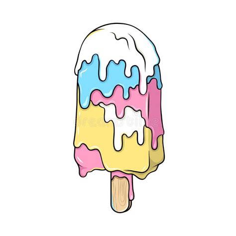 melting ice cream stock vector illustration  cream