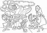 Coloring Mad Tea Hatter Party Pages Wonderland Having Alice Printables Printable Princess Sheets Colorluna Kids Disney Cartoon Color 3d Quotes sketch template