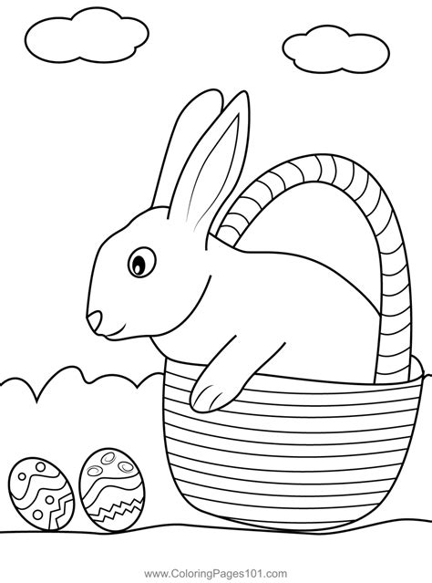 easter bunny  basket coloring page  kids  easter printable