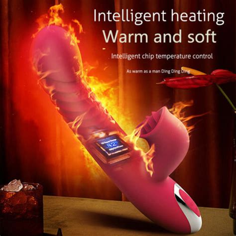 Rechargeable Heating Thrusting Rabbit Vibrator G Spot Dildo Sex Toys