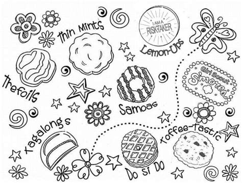 lbb  cookie coloring page girl scout cookies booth girl scout