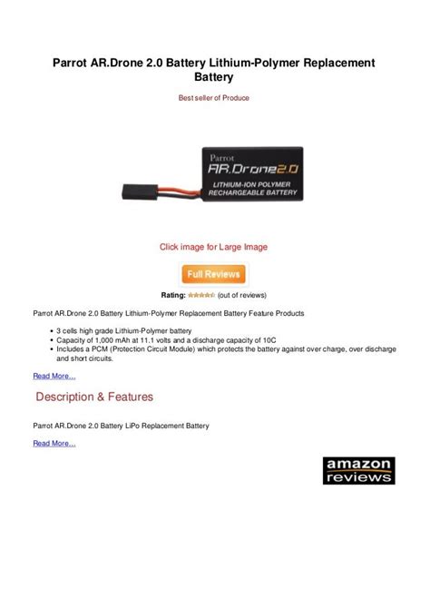 price parrot ardrone  battery lithium polymer replacement battery