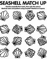 Coloring Pages Seashell Shell Sea Shells Match Seashells Crayola Colouring Printable Matching Print Color Spring Book Au Popular Coloringhome Find sketch template