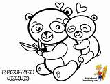 Panda Coloring Pages Baby Cute Mothers Mom Printable Kids Happy Print Sheets Red Mama Color Pandas Mother Bear Drawing Animal sketch template