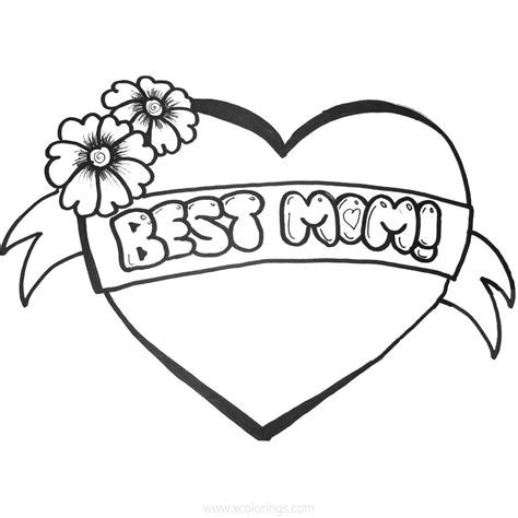 mothers day heart coloring pages xcoloringscom