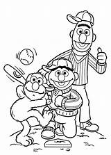 Baseball Royals Elmo Bert Ernie Coloringstar Coloring4free sketch template