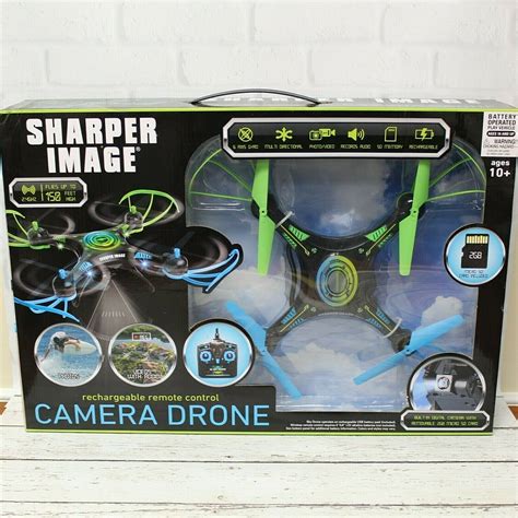 sharper image remote control rechargeable camera drone sd card included nib camera drones