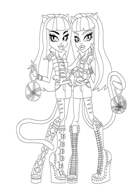 coloring page  kids monster high coloring pages purrsephone