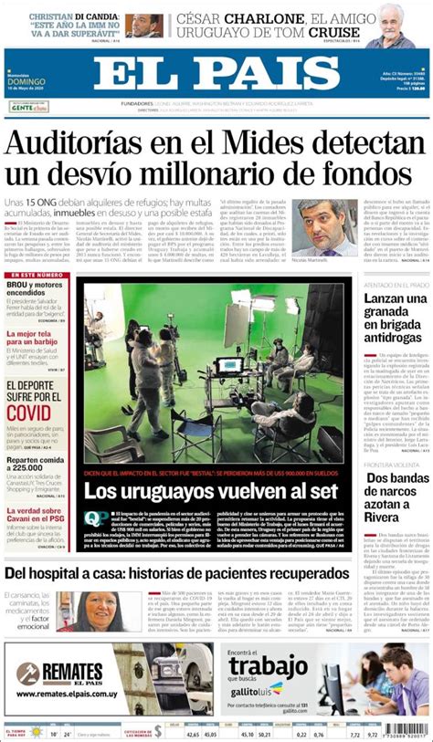 periodico el pais uruguay periodicos de uruguay edicion de domingo  de mayo de