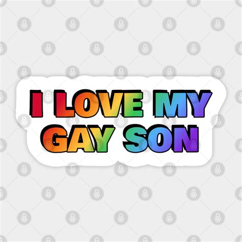 i love my gay son pride rainbow colors gay son autocollant