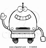 Waving Robot Boy Clipart Cartoon Thoman Cory Outlined Coloring Vector 2021 sketch template
