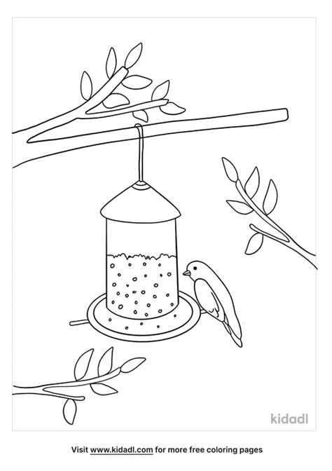 bird eating  bird feeder coloring pages  birds coloring pages