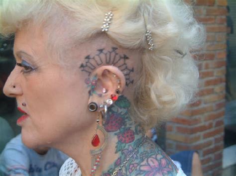 Disgusting Tattooed Old Lady