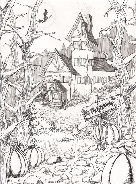 halloween colouring pages haunted house clip art library