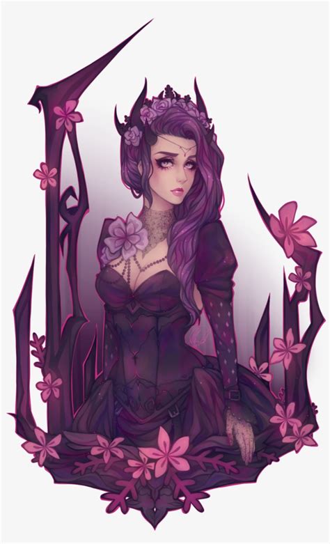 im violet deathstar purple haired anime demon girl transparent png