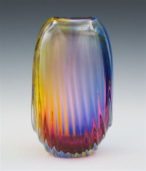 A Modern Multicolor Blown Glass Vase 11 18 10 Sold 69