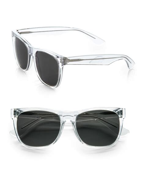 lyst retrosuperfuture translucent wayfarer sunglasses in white for men