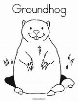 Groundhog Coloring Pages Printable Preschool Kids Print Sheets Twistynoodle Color Groundhogs Outline Tracing Ground Hog Sheet Template Search Crafts Puppet sketch template