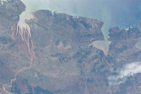 international space station photograph highlights  estuaries