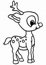 Deer Baby Coloring Game Print sketch template