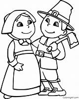 Coloring Pilgrim Pages sketch template