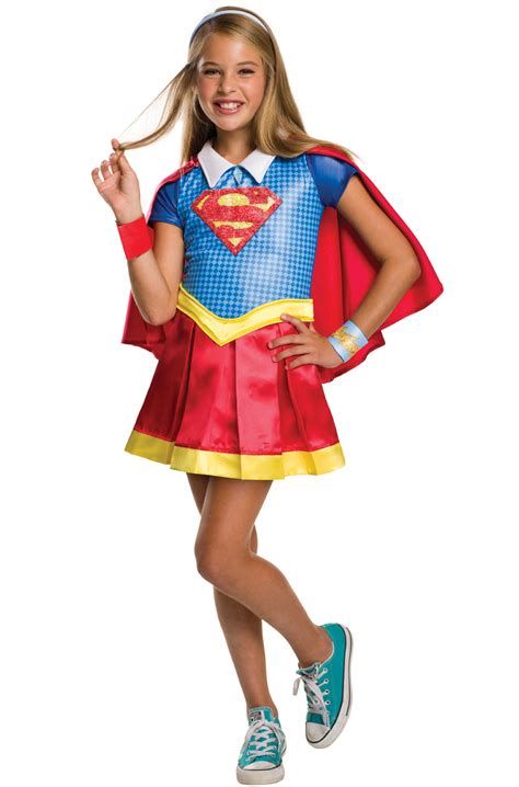 dc super hero girls deluxe supergirl child costume purecostumescom