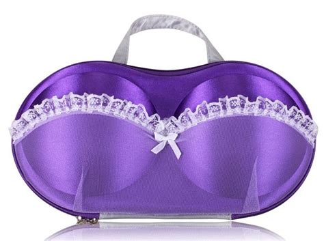 fashion eva travel bra case  purple color  lacesexy bra bag  organizerunderwear case