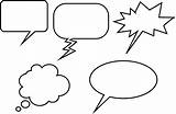 Speech Bubbles Printable Blank Clip Clipart Use sketch template
