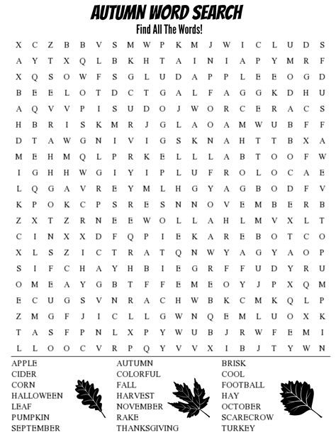 autumn word search thrifty mommas tips