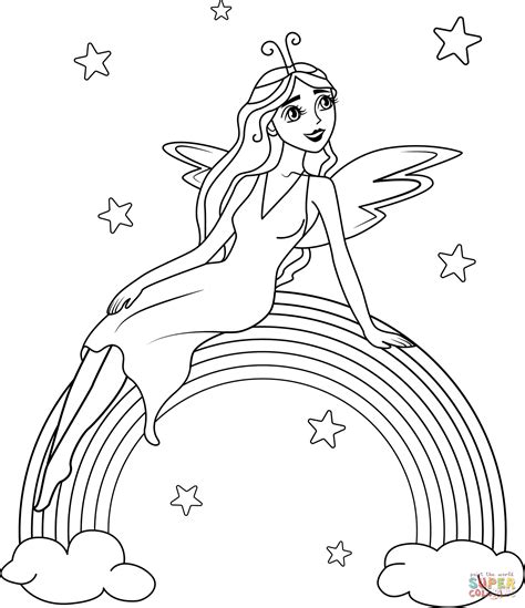 rainbow fairy coloring pages coloring home
