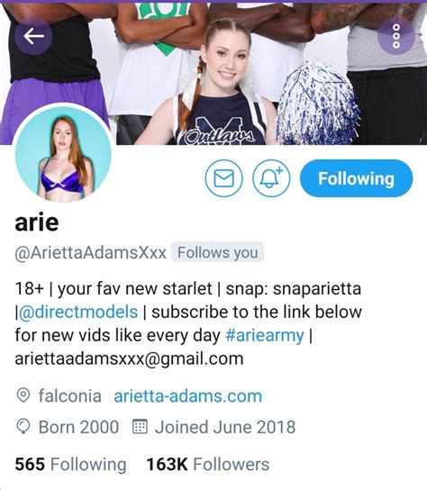 arietta adams fan page on twitter hi guys follow the official twitter