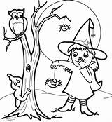 Witch Coloring Pages Halloween Witches Kids Cute Cartoon Printable Face Coloring4free Girl Ghost Owl Print Color Scary Drawing Spider Pdf sketch template