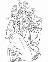 Coloring Disney Princesses Printable Pages Library Clipart sketch template