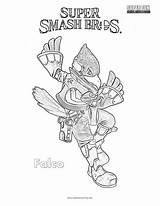 Smash Coloring Super Falco Brothers Bros Pages Fun sketch template