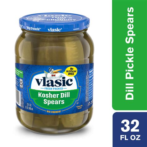 vlasic kosher dill pickles dill pickle spears  oz jar droneup delivery