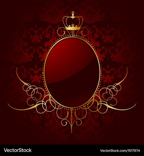 royal red background  golden frame royalty  vector