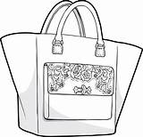 Drawing Bag Tote Bags Sketches Embroidery Technical Luxurious Jewelry Handbag Fashion Illustration Nani Zusammenarbeit Dmi Mit Flat Borse Disegno Getdrawings sketch template