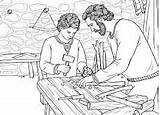Jesus Joseph Coloring Carpenter Kids St Saint Br Google sketch template