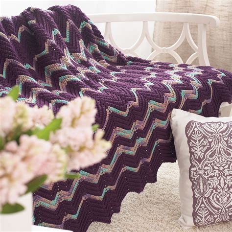 crochet ripple afghan patterns  chevron perfection easy retro
