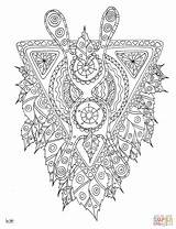 Coloring Mythical Pages Creature Tribal Adults Pattern Printable Zentangle Dragon Color Template Print Book sketch template