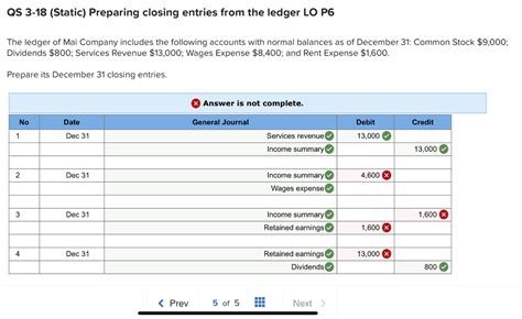 solved qs   static preparing closing entries   cheggcom