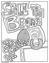 Spill Idioms Beans sketch template